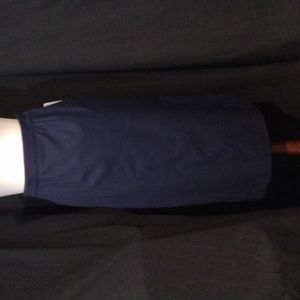 VTG NWT H&W Hawksley & Wight 100% Wool Navy Blue Pencil Skirt 2 Pockets, Size 12
